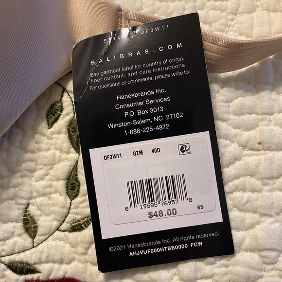 Bali One Smooth U Smoothing & Concealing Underwire Bra 40D DF3W11 - Picture 10 of 10